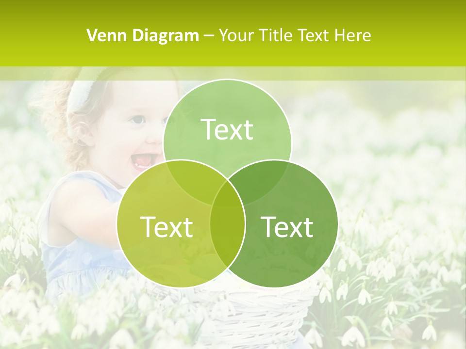 A Little Girl Sitting In The Grass With A Bunny Ears On Her Head PowerPoint Template