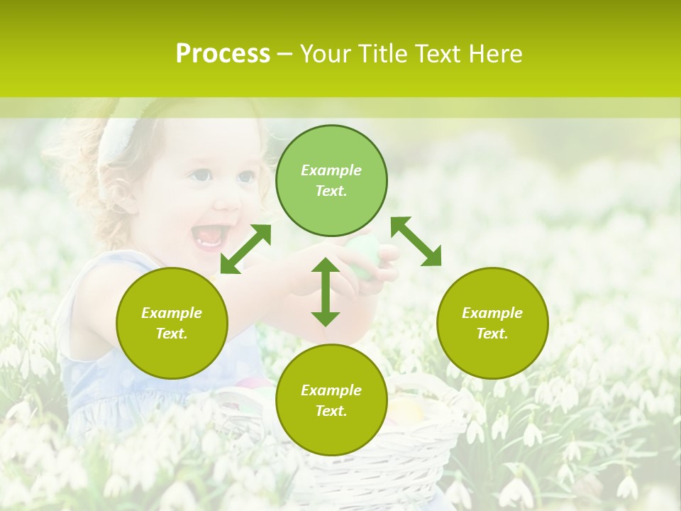 A Little Girl Sitting In The Grass With A Bunny Ears On Her Head PowerPoint Template