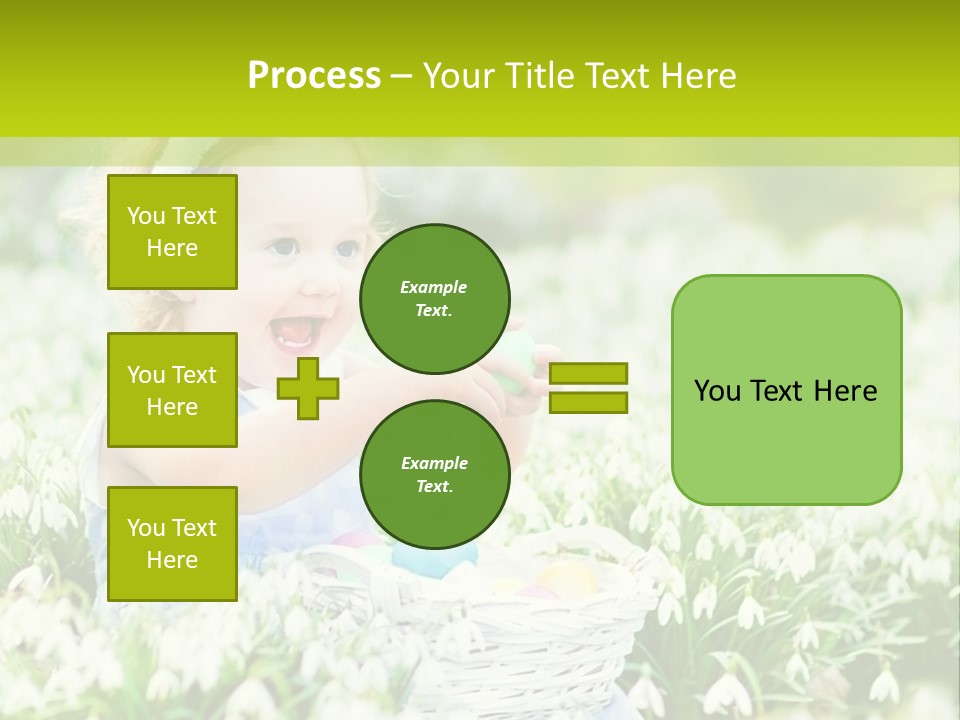 A Little Girl Sitting In The Grass With A Bunny Ears On Her Head PowerPoint Template