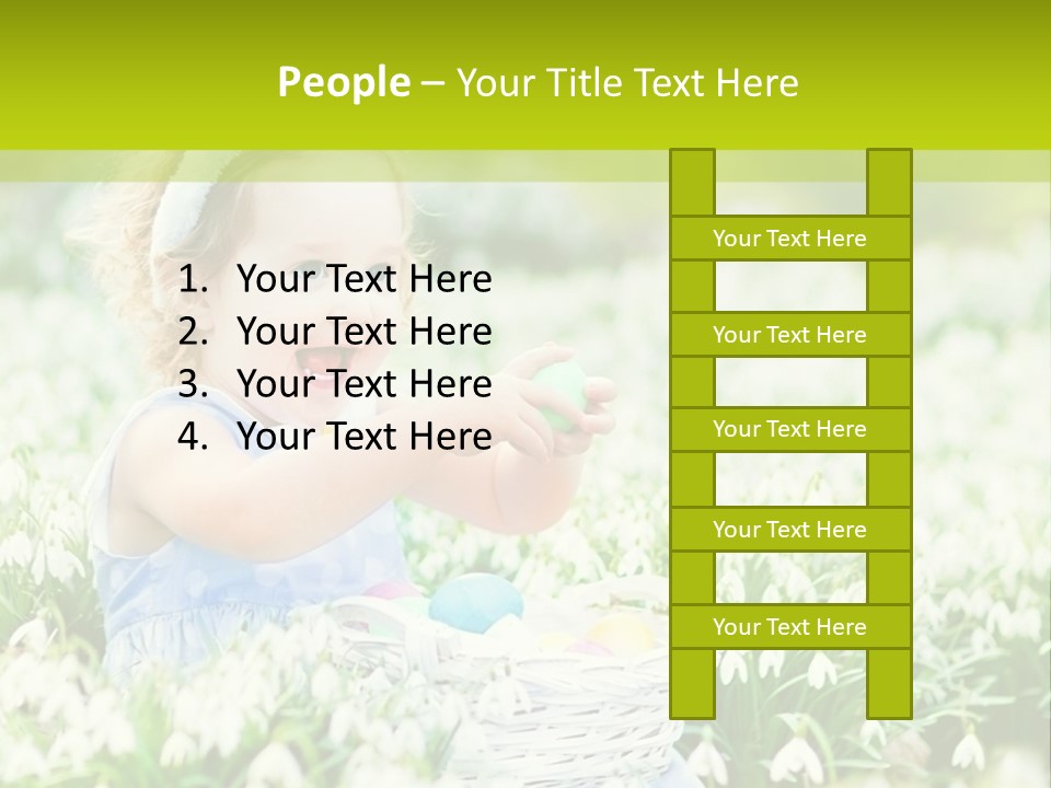 A Little Girl Sitting In The Grass With A Bunny Ears On Her Head PowerPoint Template