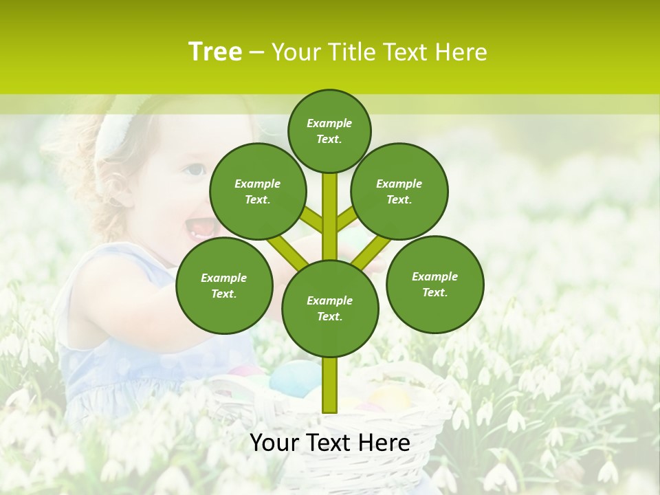 A Little Girl Sitting In The Grass With A Bunny Ears On Her Head PowerPoint Template
