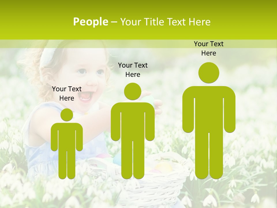 A Little Girl Sitting In The Grass With A Bunny Ears On Her Head PowerPoint Template