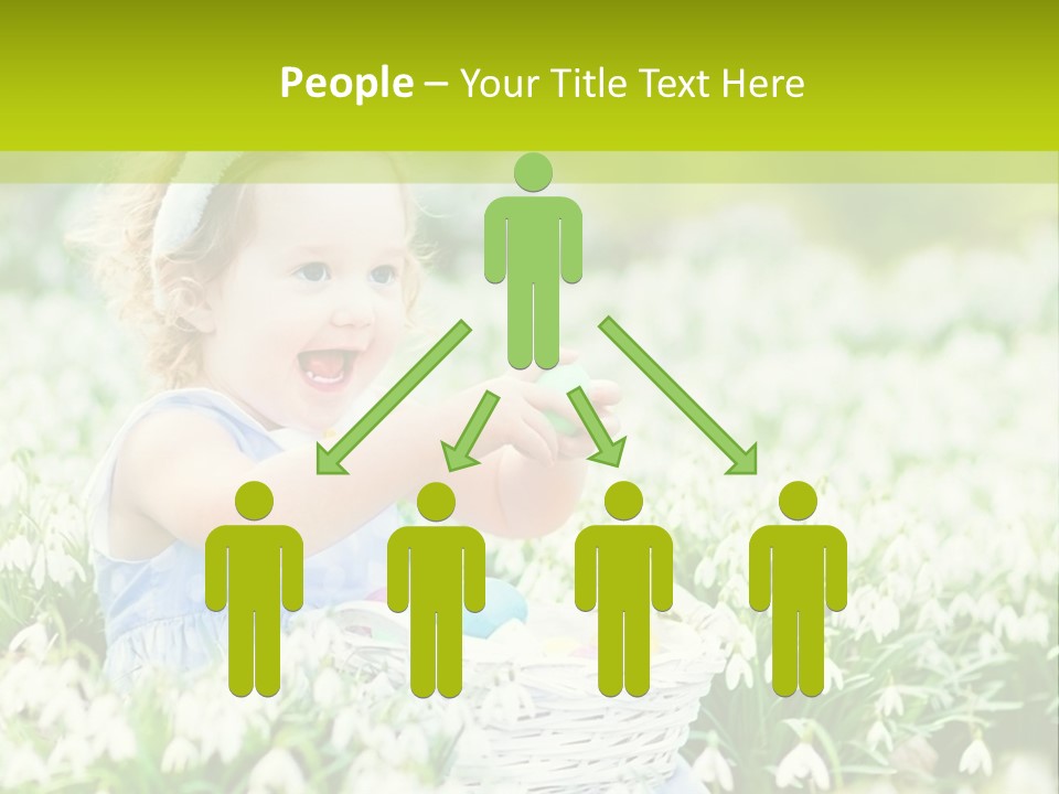 A Little Girl Sitting In The Grass With A Bunny Ears On Her Head PowerPoint Template