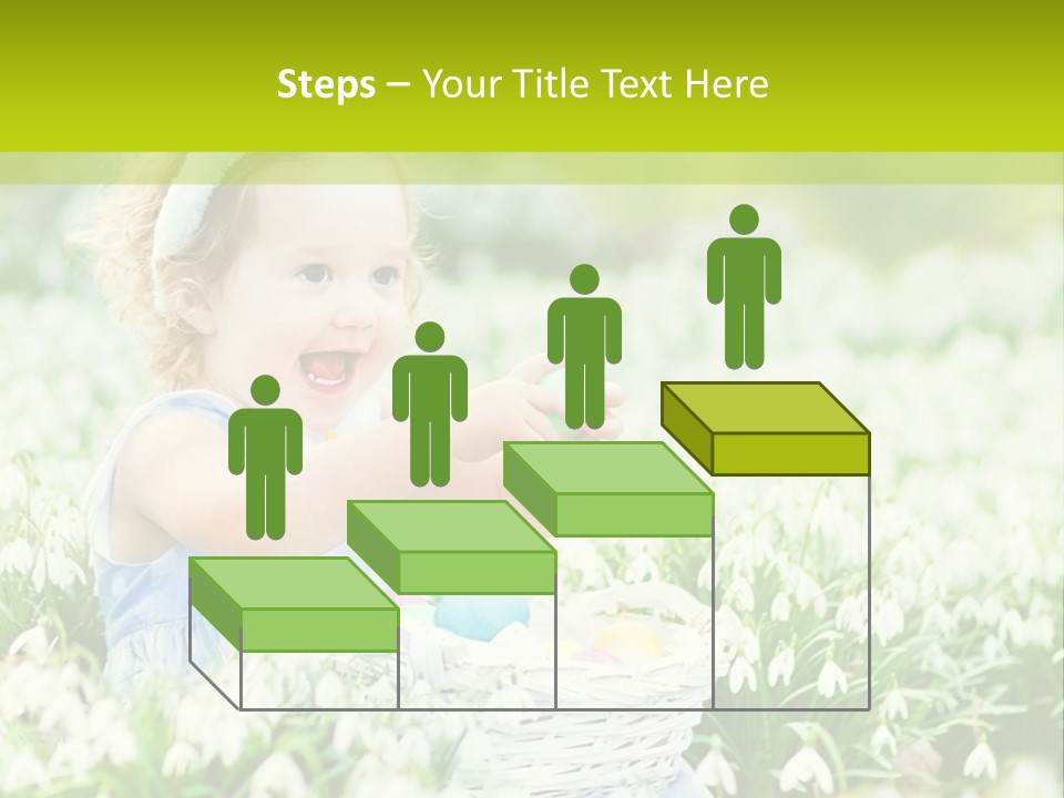 A Little Girl Sitting In The Grass With A Bunny Ears On Her Head PowerPoint Template