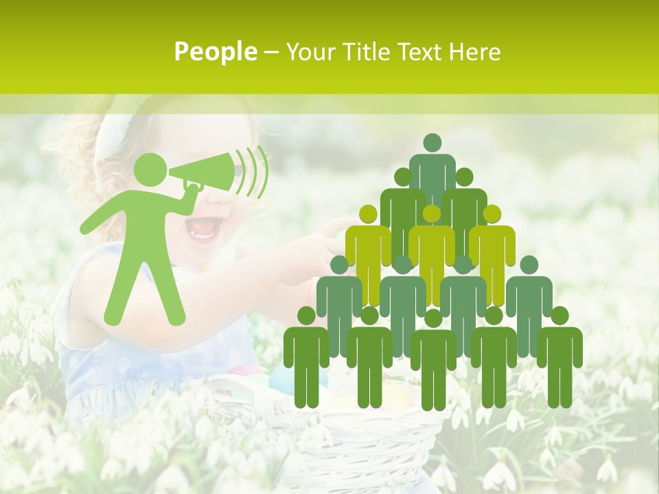 A Little Girl Sitting In The Grass With A Bunny Ears On Her Head PowerPoint Template