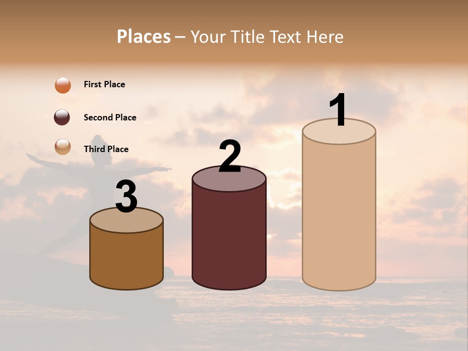 A Woman Doing Yoga On The Beach At Sunset PowerPoint Template