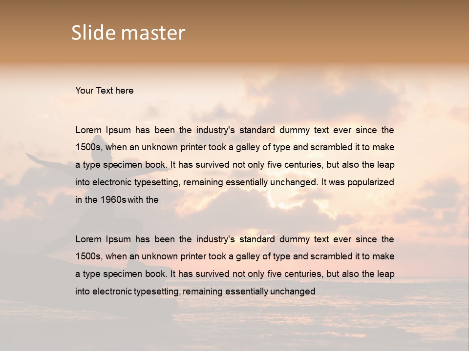 A Woman Doing Yoga On The Beach At Sunset PowerPoint Template