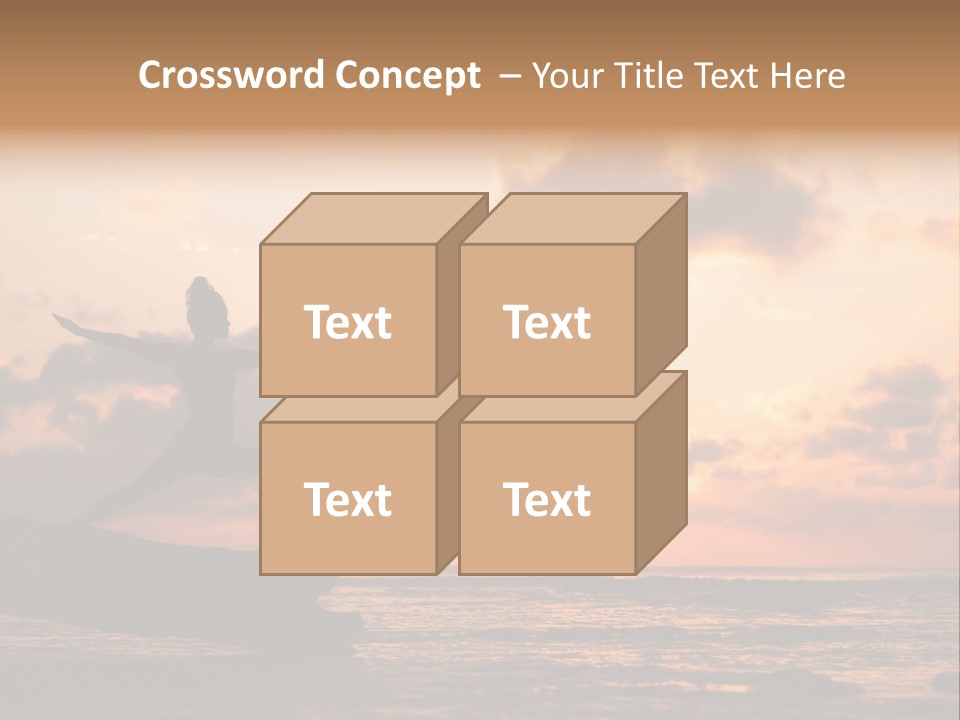 A Woman Doing Yoga On The Beach At Sunset PowerPoint Template
