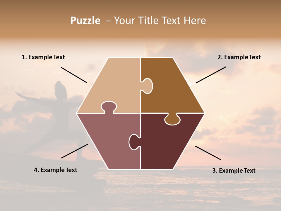 A Woman Doing Yoga On The Beach At Sunset PowerPoint Template