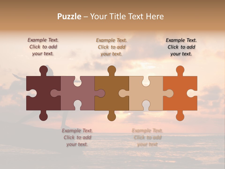 A Woman Doing Yoga On The Beach At Sunset PowerPoint Template