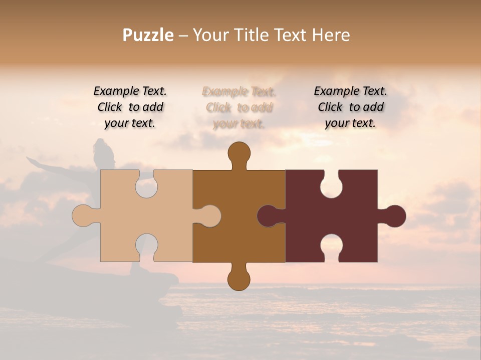 A Woman Doing Yoga On The Beach At Sunset PowerPoint Template