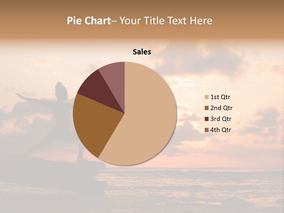 A Woman Doing Yoga On The Beach At Sunset PowerPoint Template