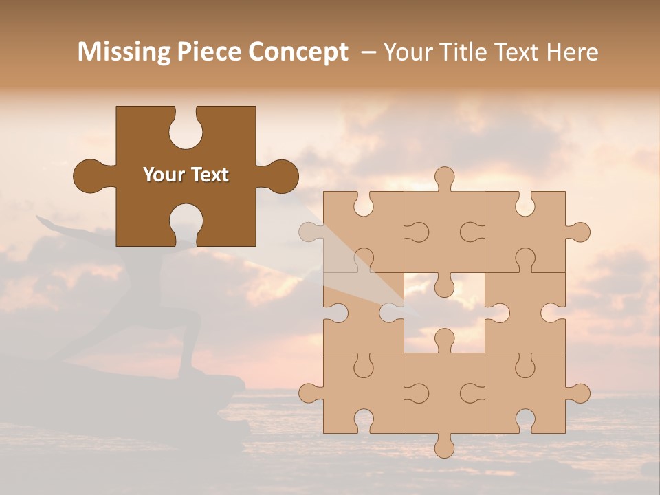 A Woman Doing Yoga On The Beach At Sunset PowerPoint Template