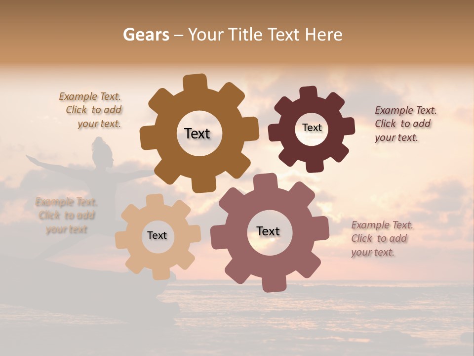 A Woman Doing Yoga On The Beach At Sunset PowerPoint Template