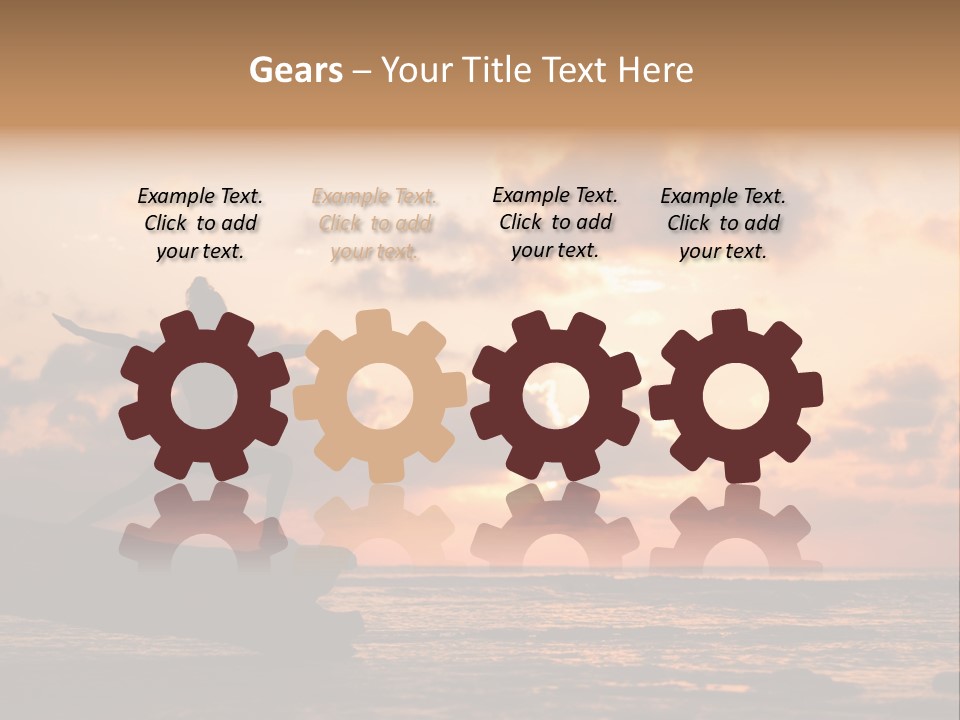 A Woman Doing Yoga On The Beach At Sunset PowerPoint Template