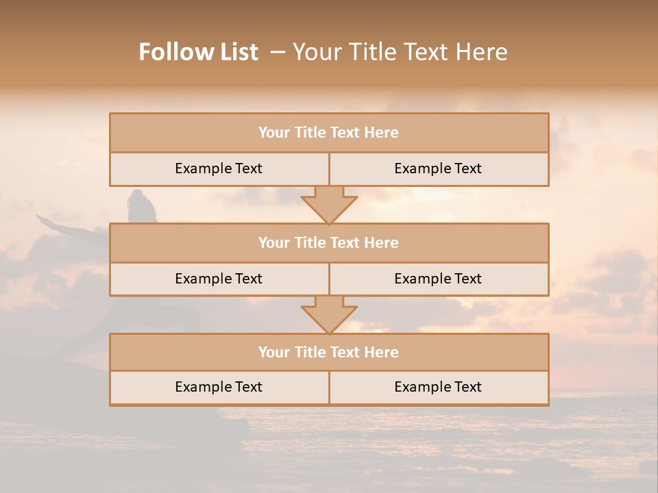 A Woman Doing Yoga On The Beach At Sunset PowerPoint Template