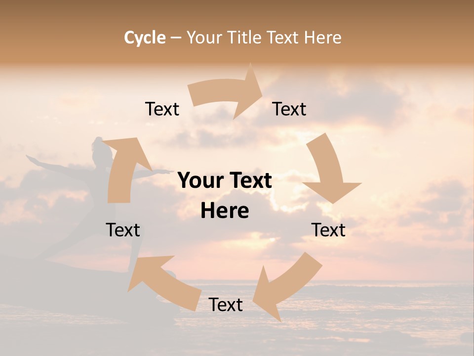 A Woman Doing Yoga On The Beach At Sunset PowerPoint Template