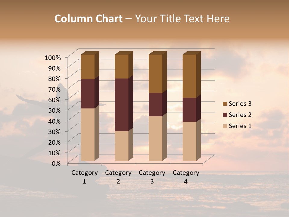 A Woman Doing Yoga On The Beach At Sunset PowerPoint Template