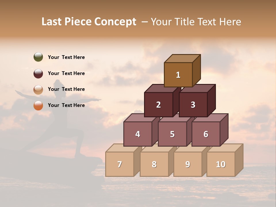 A Woman Doing Yoga On The Beach At Sunset PowerPoint Template