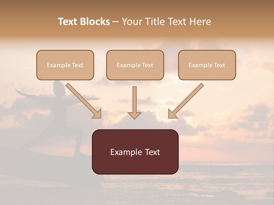 A Woman Doing Yoga On The Beach At Sunset PowerPoint Template