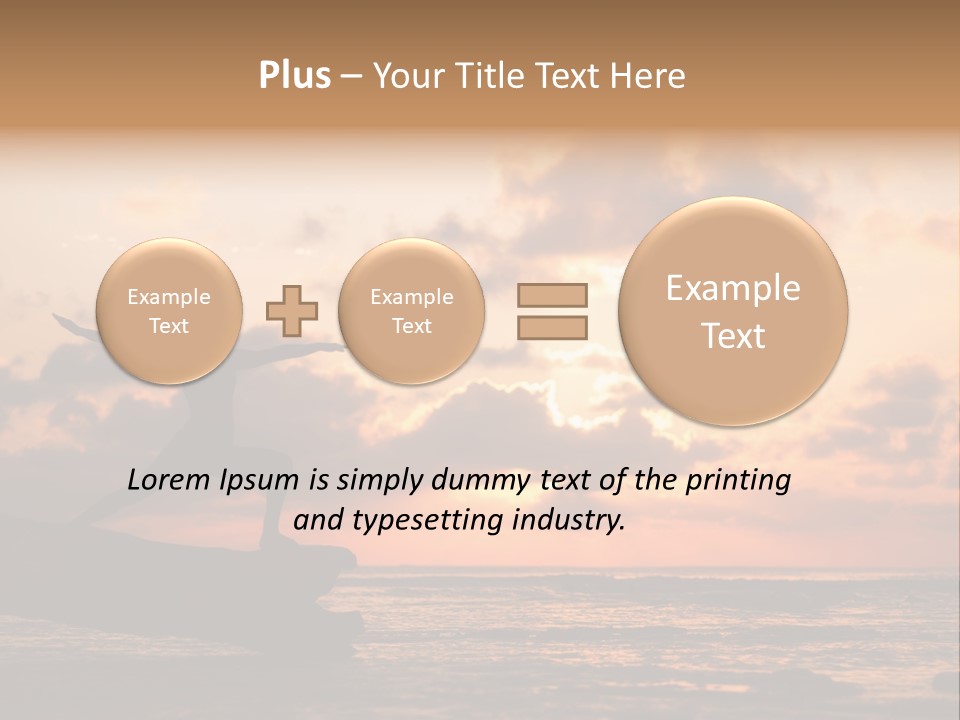 A Woman Doing Yoga On The Beach At Sunset PowerPoint Template