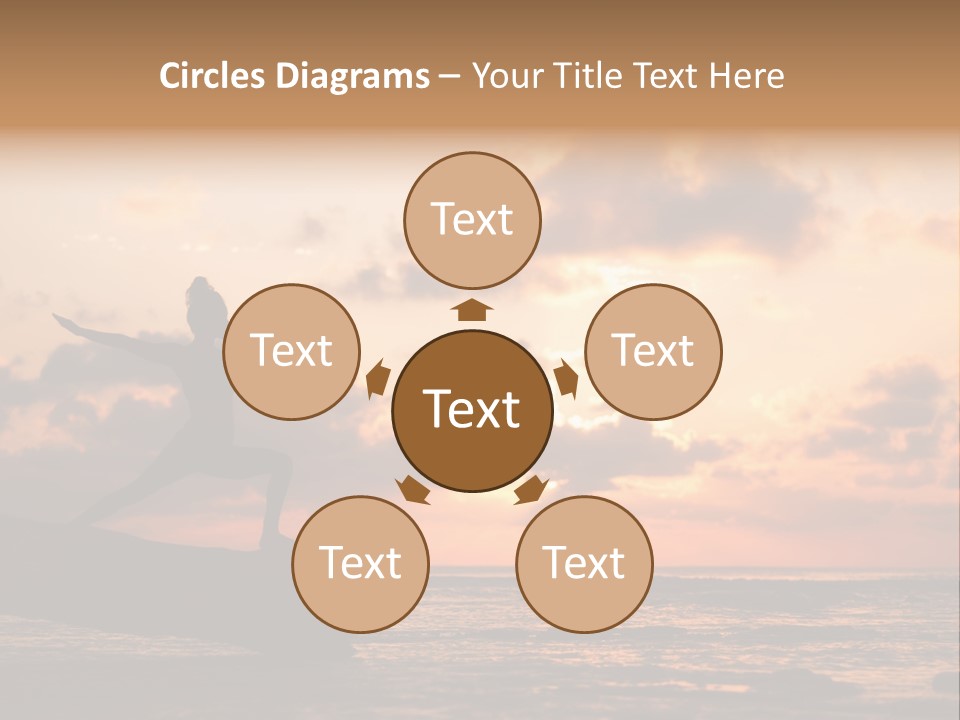 A Woman Doing Yoga On The Beach At Sunset PowerPoint Template