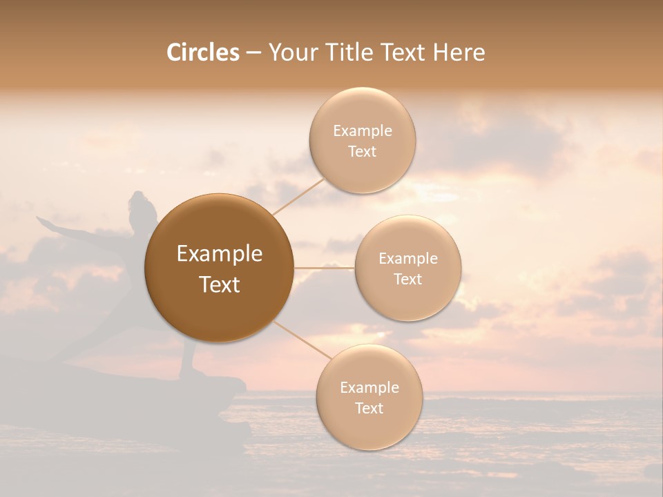 A Woman Doing Yoga On The Beach At Sunset PowerPoint Template