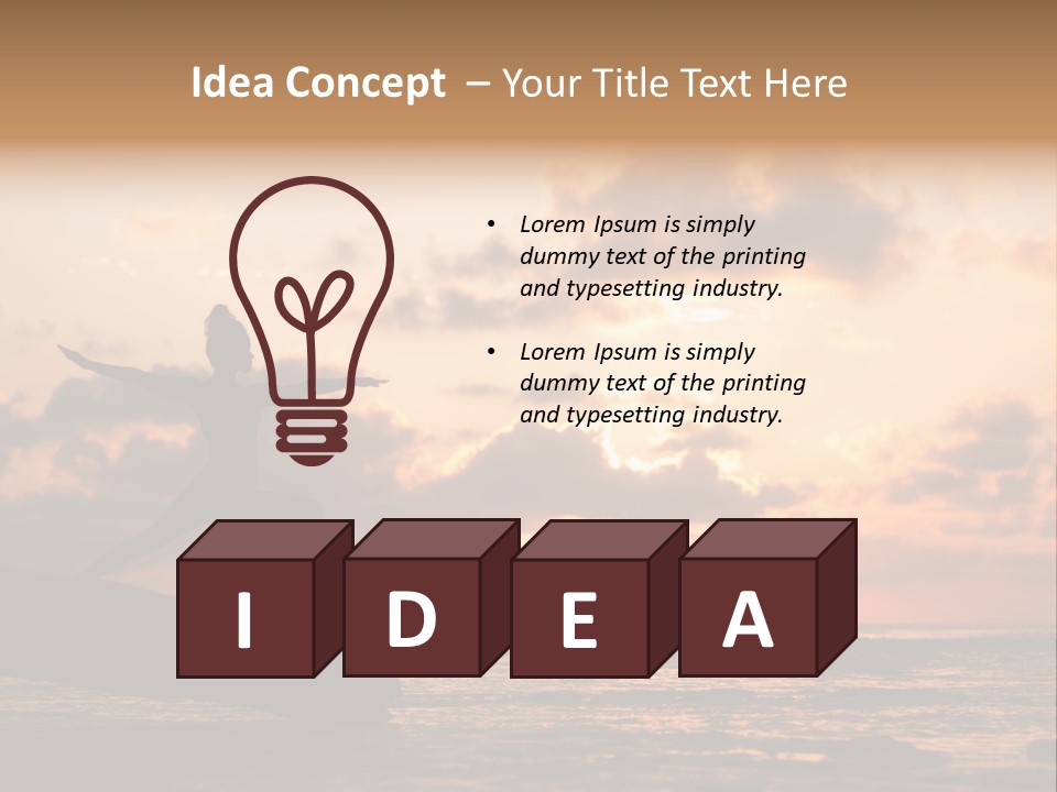 A Woman Doing Yoga On The Beach At Sunset PowerPoint Template