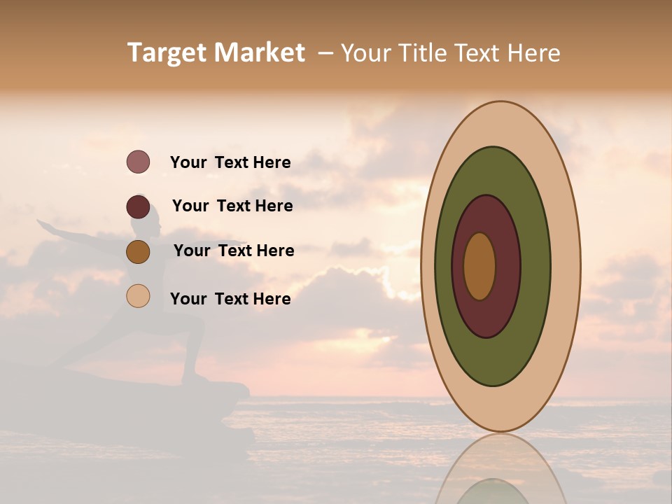 A Woman Doing Yoga On The Beach At Sunset PowerPoint Template