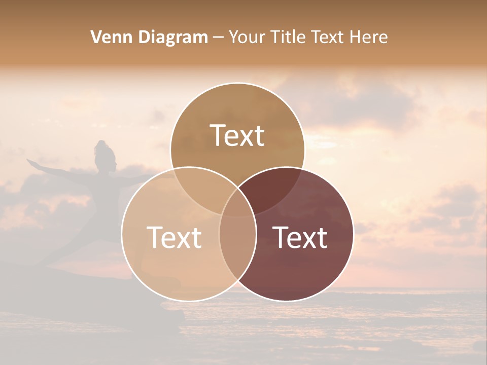 A Woman Doing Yoga On The Beach At Sunset PowerPoint Template