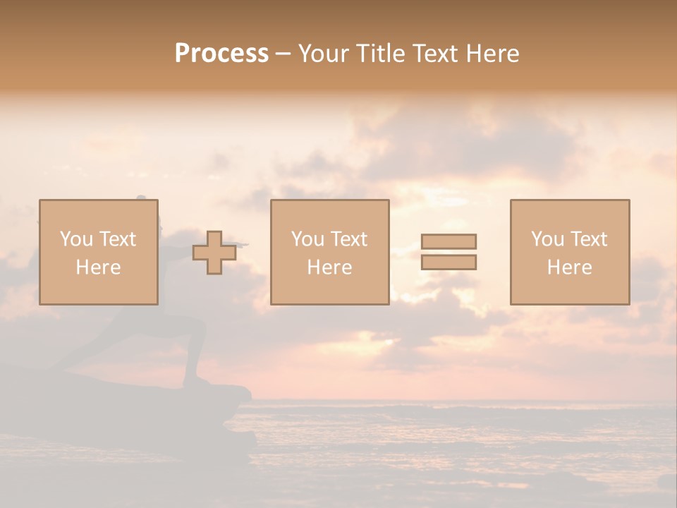 A Woman Doing Yoga On The Beach At Sunset PowerPoint Template