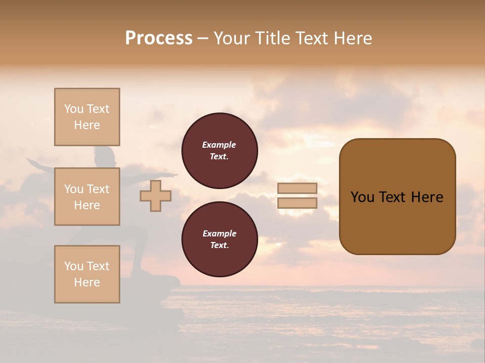 A Woman Doing Yoga On The Beach At Sunset PowerPoint Template