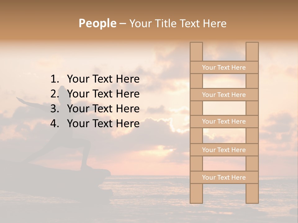 A Woman Doing Yoga On The Beach At Sunset PowerPoint Template