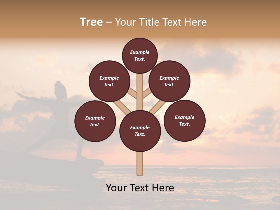 A Woman Doing Yoga On The Beach At Sunset PowerPoint Template