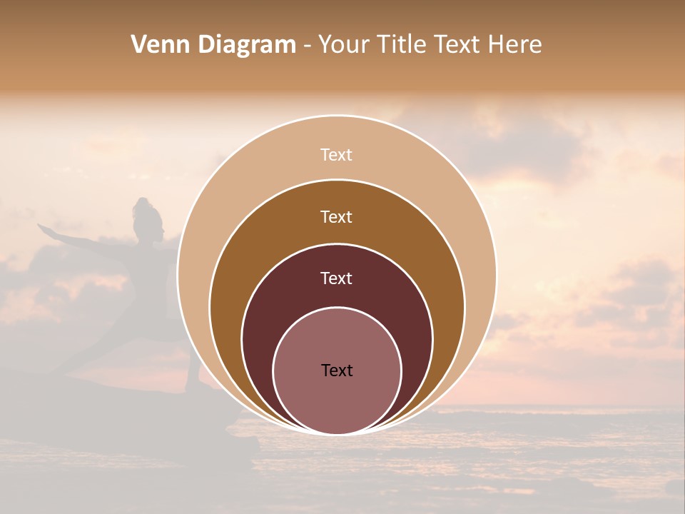 A Woman Doing Yoga On The Beach At Sunset PowerPoint Template