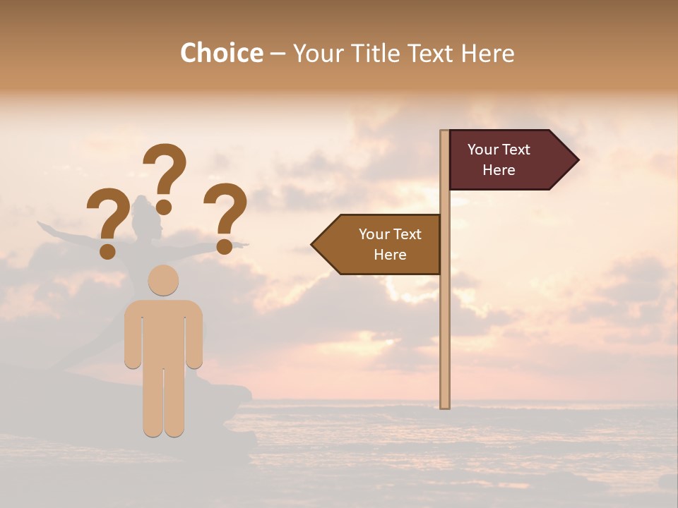 A Woman Doing Yoga On The Beach At Sunset PowerPoint Template