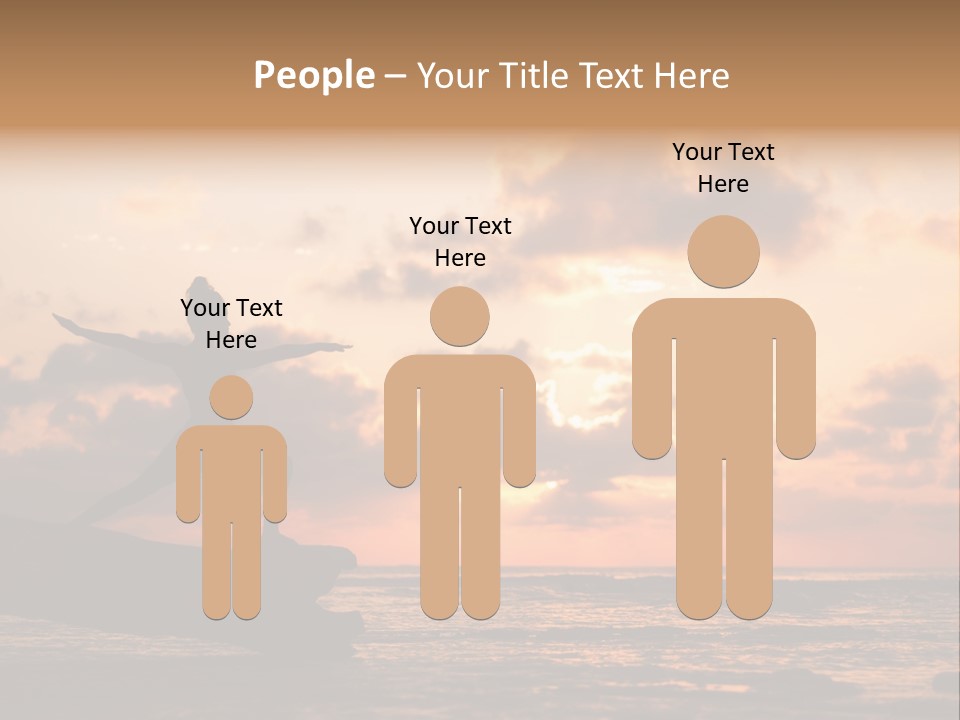 A Woman Doing Yoga On The Beach At Sunset PowerPoint Template