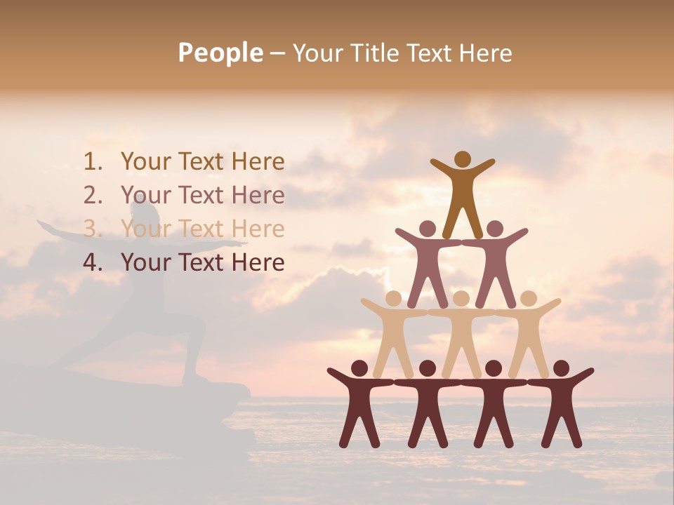 A Woman Doing Yoga On The Beach At Sunset PowerPoint Template