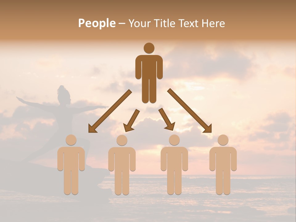 A Woman Doing Yoga On The Beach At Sunset PowerPoint Template