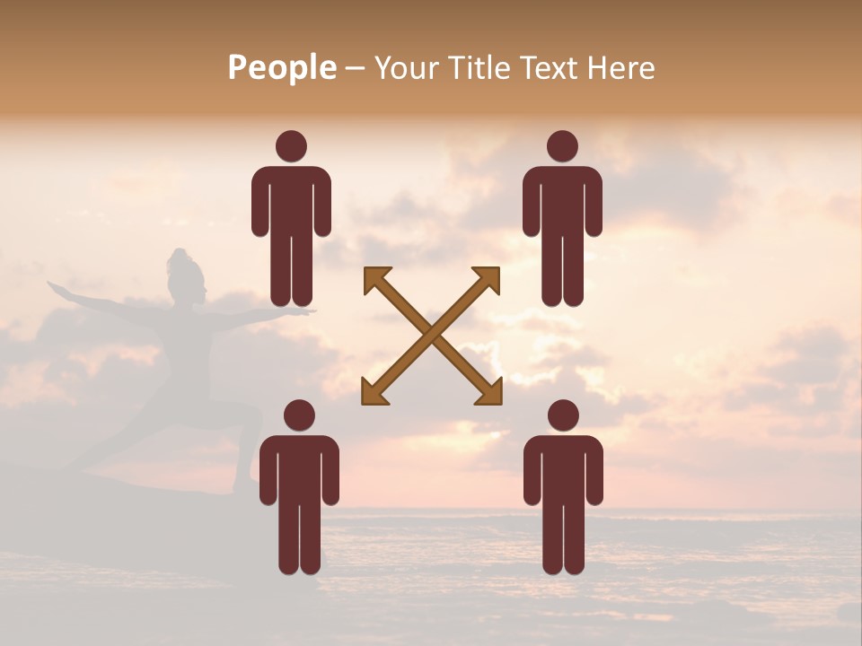 A Woman Doing Yoga On The Beach At Sunset PowerPoint Template