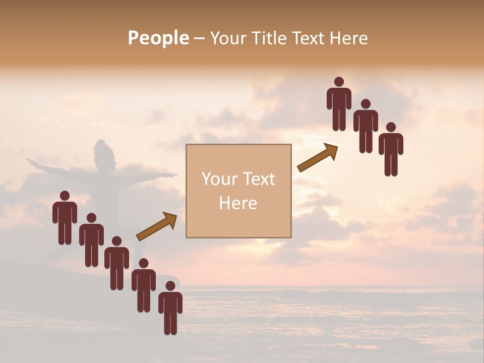 A Woman Doing Yoga On The Beach At Sunset PowerPoint Template