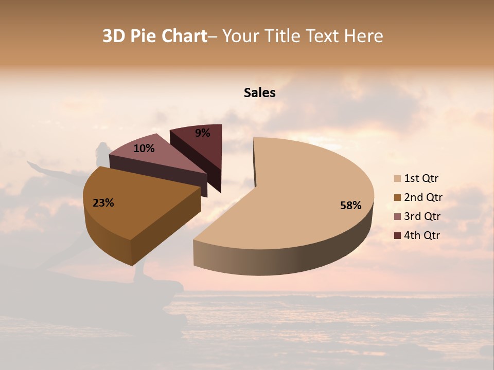 A Woman Doing Yoga On The Beach At Sunset PowerPoint Template