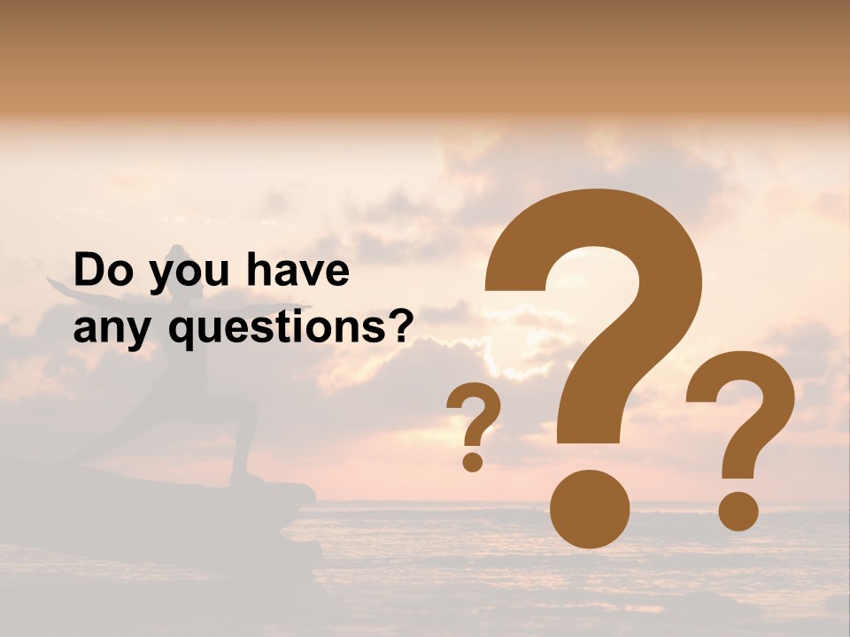 A Woman Doing Yoga On The Beach At Sunset PowerPoint Template