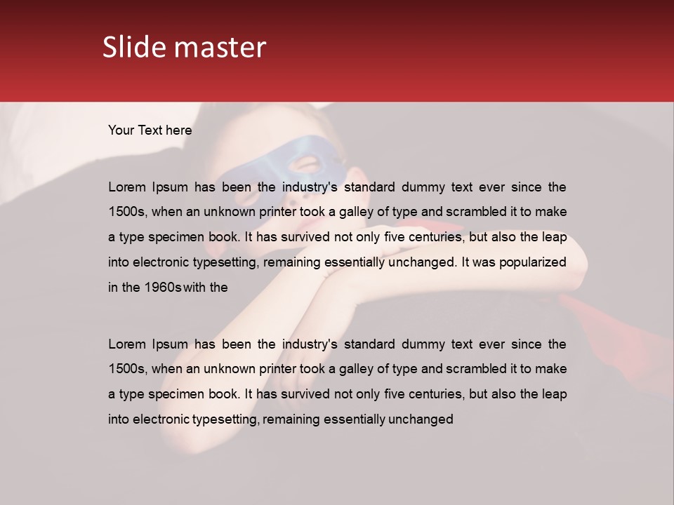 A Young Boy Wearing A Mask Sleeping On A Bed PowerPoint Template