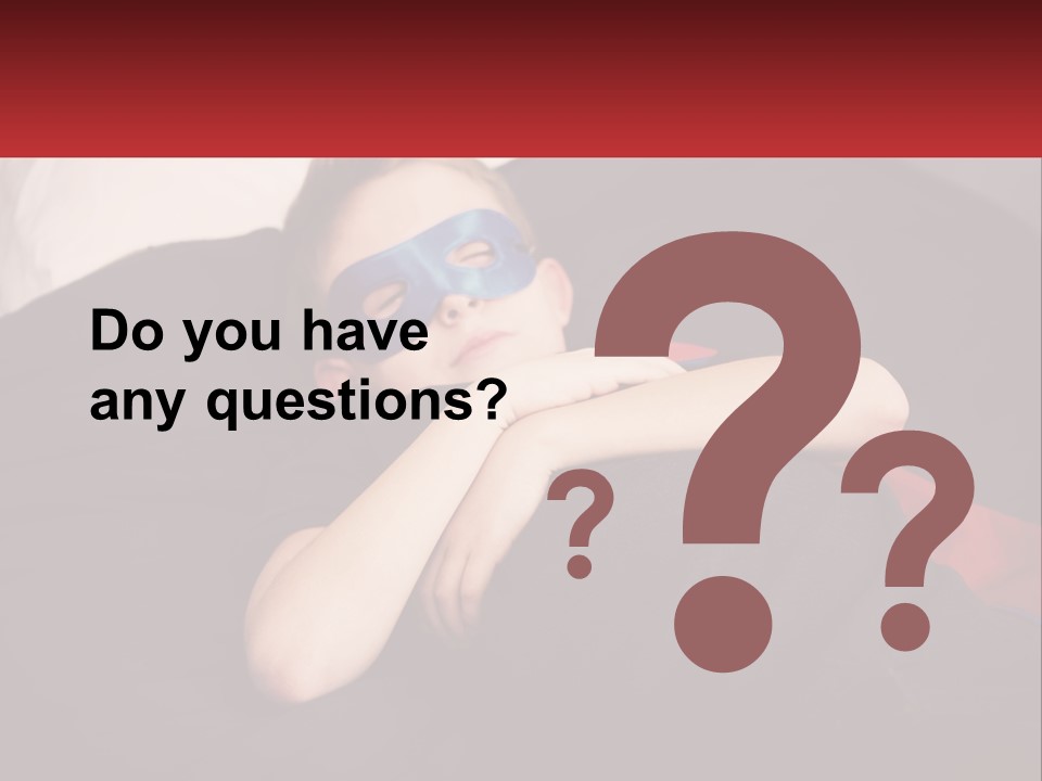 A Young Boy Wearing A Mask Sleeping On A Bed PowerPoint Template