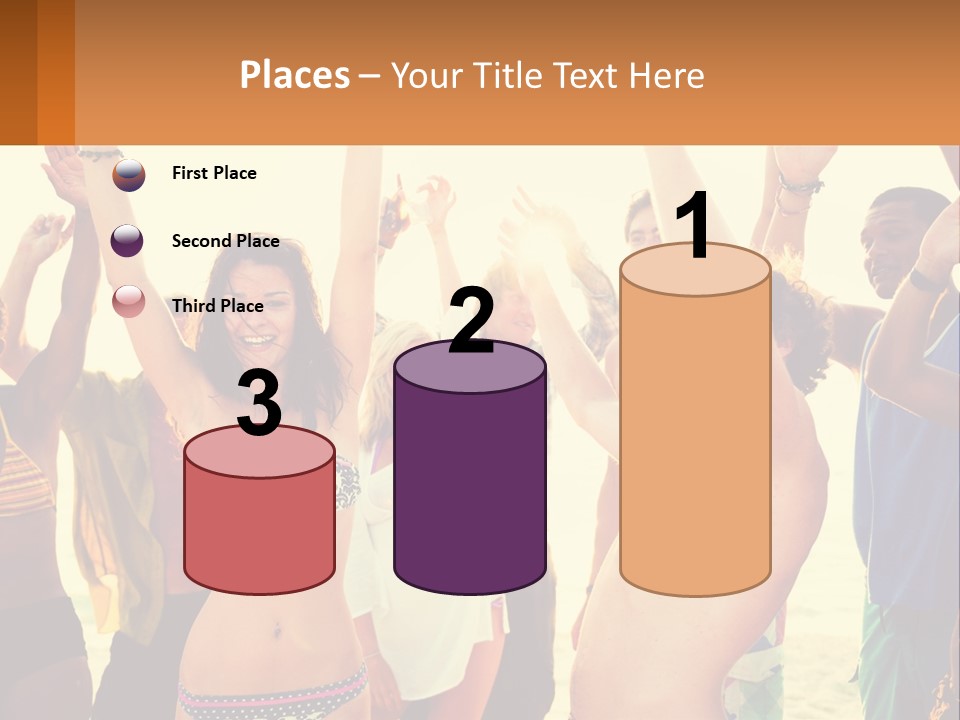 A Group Of People Standing On Top Of A Beach PowerPoint Template