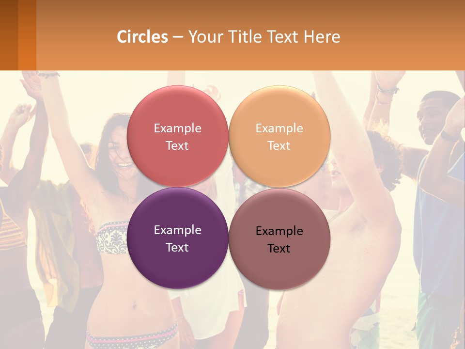 A Group Of People Standing On Top Of A Beach PowerPoint Template