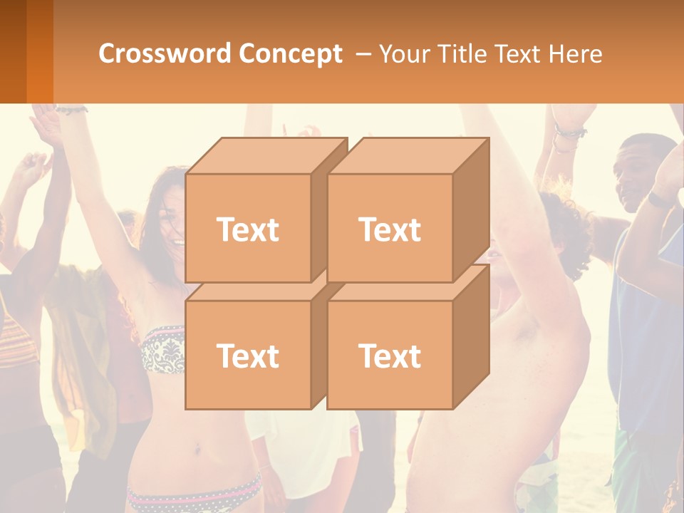 A Group Of People Standing On Top Of A Beach PowerPoint Template