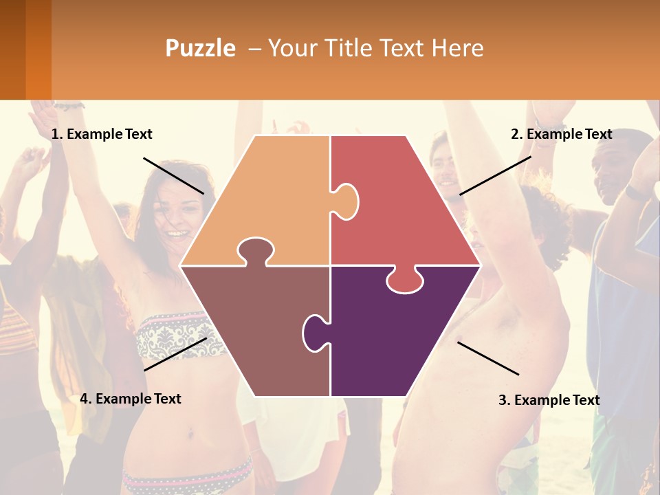 A Group Of People Standing On Top Of A Beach PowerPoint Template