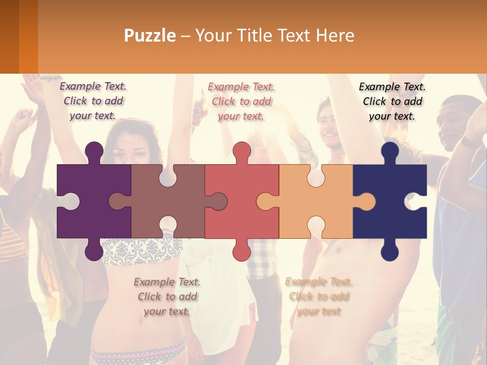 A Group Of People Standing On Top Of A Beach PowerPoint Template